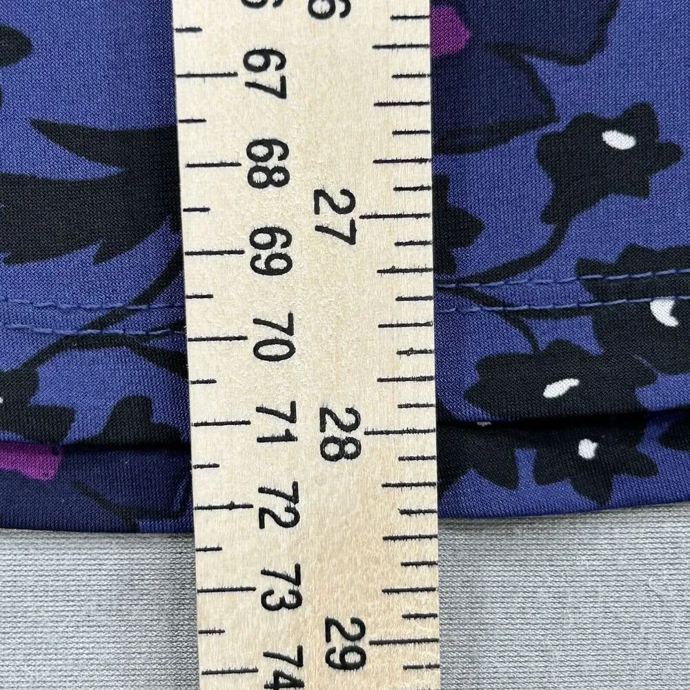 Gilli Skirt Women's Small Purple Floral Flowers Midi Pull On Stretch Lightweight